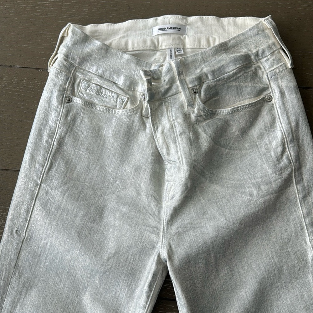 Good American skinny jeans silver/white size 6